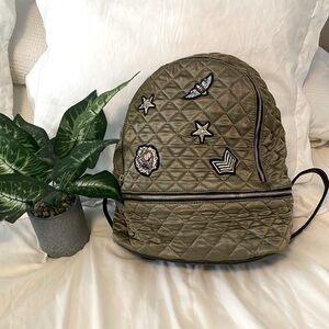 Aldo’s army green backpack with patches back pack .